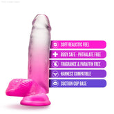 B Yours By Blush® | Sugar Magnolia Realistic Fuchsia 6.75-Inch Long Dildo With Balls & Suction Cup Base-French Quarter Lingerie